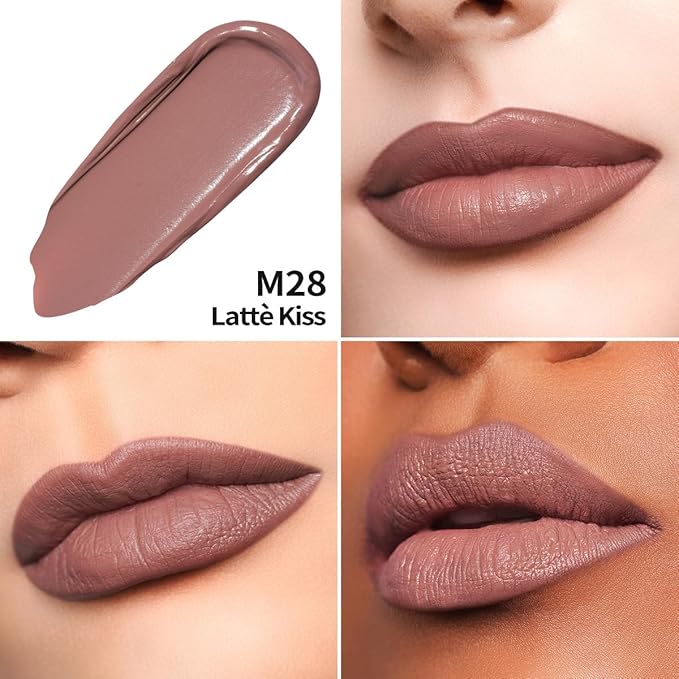 Oulac Matte Liquid Pink Lipstick for Women, Long Lasting Lipstick Waterproof Lip Stain, No Transfer, Creamy High Pigmented Formula with Rose Oil, Vegan & Cruelty-Free M28