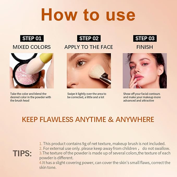 Baked Powder Contour Makeup, Brighten Bronzer Powder, Highlighter