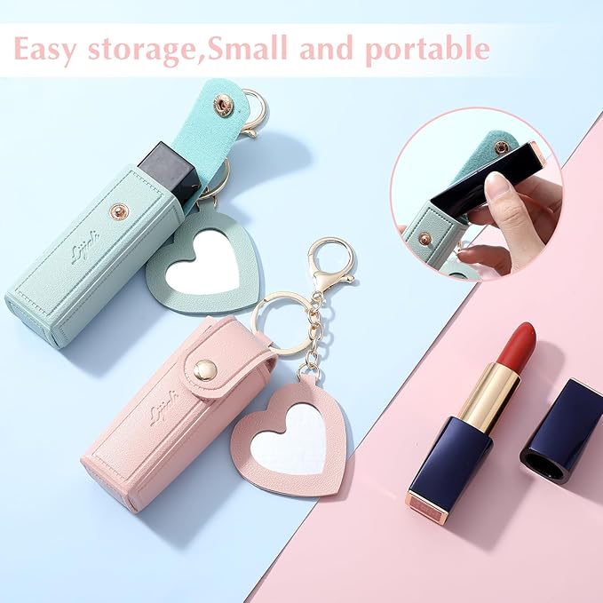 Ouligay 2 Pieces Leather Lipstick Cases Portable Lipstick Ouligay