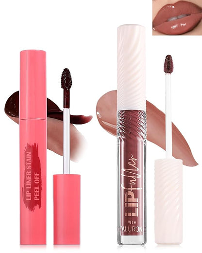 Brown Peel Off Lip Liner Stain & Brown Lip