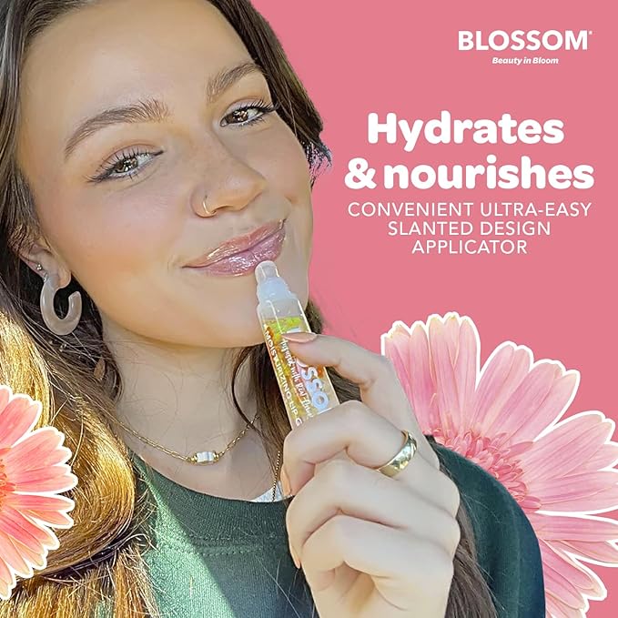 Blossom Scented Moisturizing Lip Gloss Tubes, Infused with Real Flowers, 0.3 fl. oz/9ml, Candy Cane