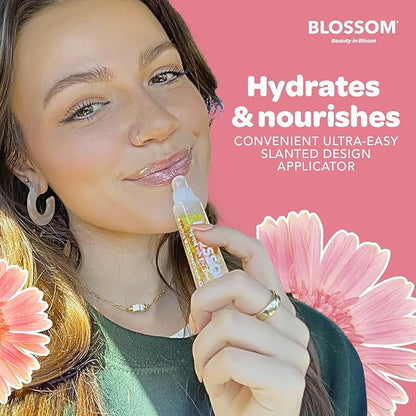 Blossom Scented Moisturizing Lip Gloss Tubes, Infused with Real Flowers, 0.3 fl. oz/9ml, Candy Cane