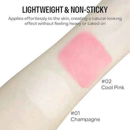 KYDA 2 Colors Liquid Blush and Highlighter, Natural & Champagne