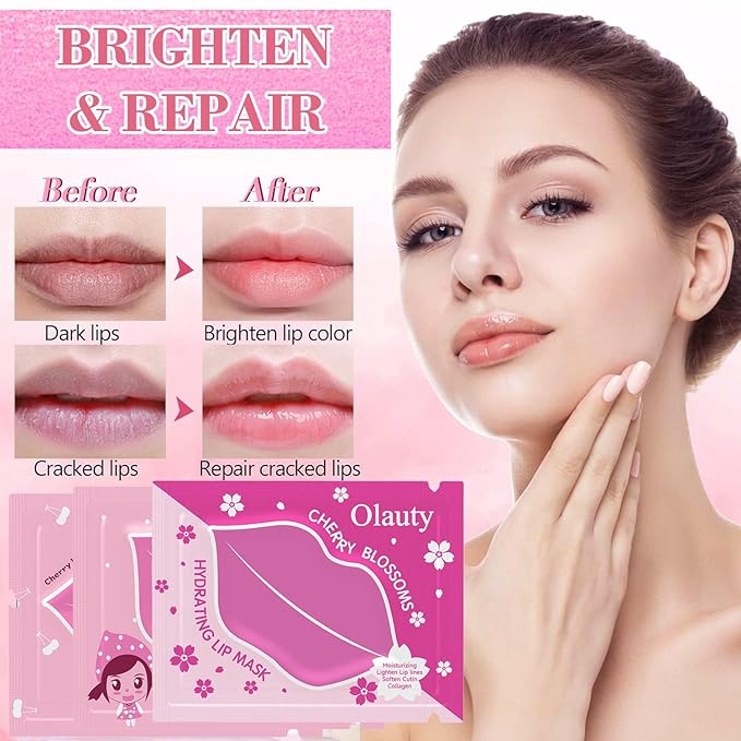 Eakroo 30 Pairs Collagen Crystal Pink Lips