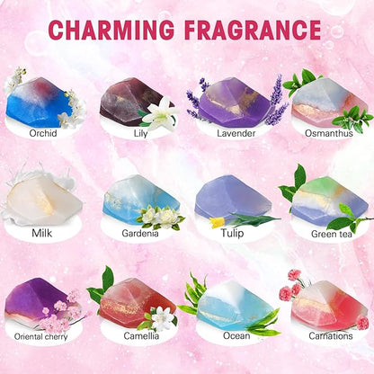 Loopeer 12 Pieces Gemstone Soap