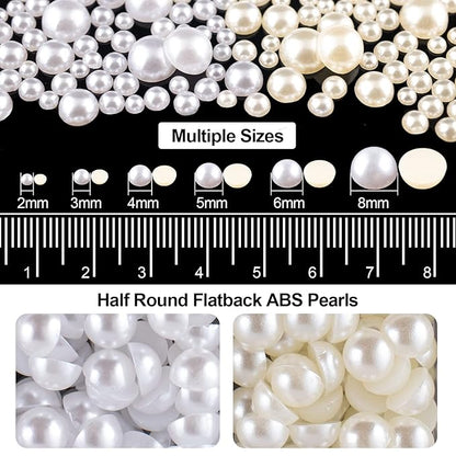 Flat Back Rhinestone+Half Round Pearl Kits