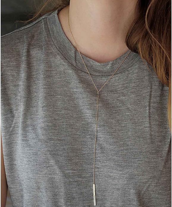 Boho Long Bar Necklace Choker Y Lariat Necklace