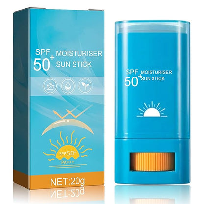 Sunscreen Stick SPF 50+,Face Sunscreen for All Skin Types,Water Resistant & Lightweight,Effective UV Protection Long Lasting Moisturizing Sun Stick