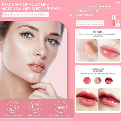 Lip Glow Oil, Hydrating Lip Oil Tinted Lip Glow