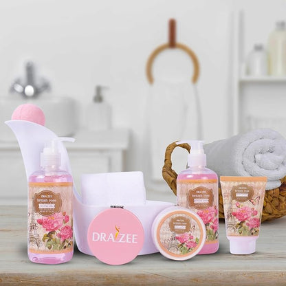 Draizee Mothers Day Gifts for Mom - Spa Gift Baskets for Women - 8 Pcs Luxury Rose Scented Heel Shoe Design Bath and Body Spa Set-Self Care Package for Women, Presents for Mom, Body Care Set for Her