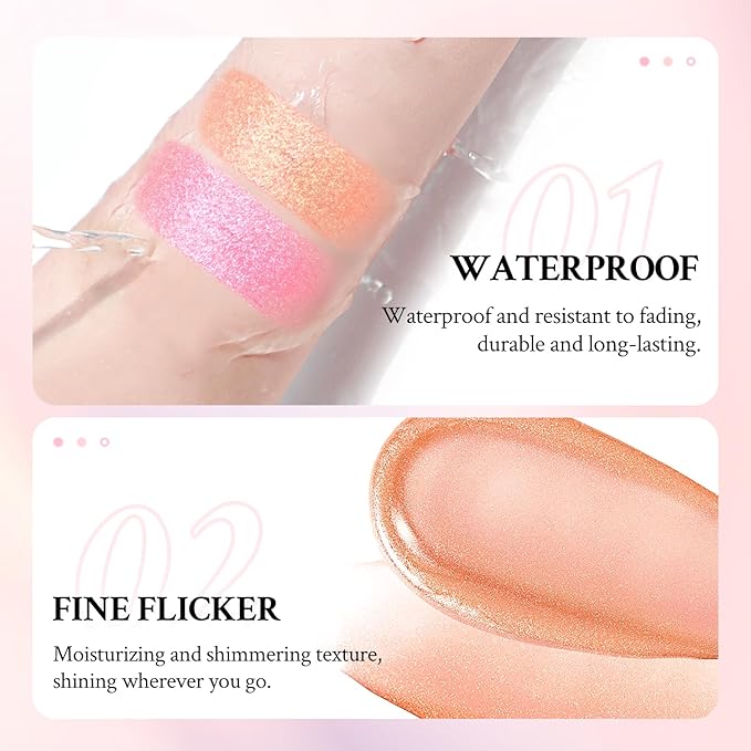 Jelly Glitter Lipstick, Magic Color Changing Lip Stain Queen, Hydrating Long Lasting Tinted Lip Balm with Creamy Texture, High Pigmented Non-Stick Lip Stain Glitter Lip Gloss Makeup, 03