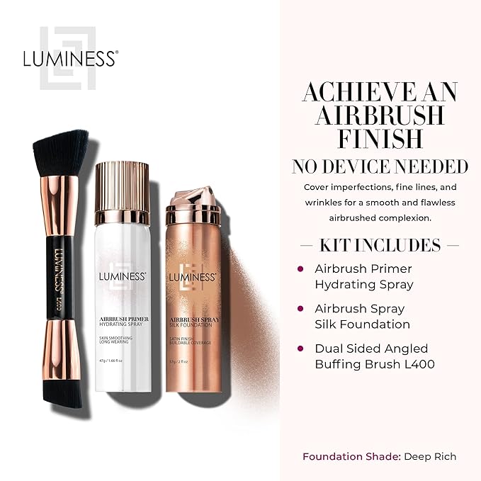 LUMINESS Airbrush Spray Silk Foundation Starter Kit - & Moisturizes