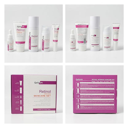 Retinol Skin Care Set, 5 In 1 Skincare Gift with Retinol Serum, Moisturizer, Eye Cream, Cleanser, Toner, Anti Aging Skincare Kit for Women, Mother Day Gifts