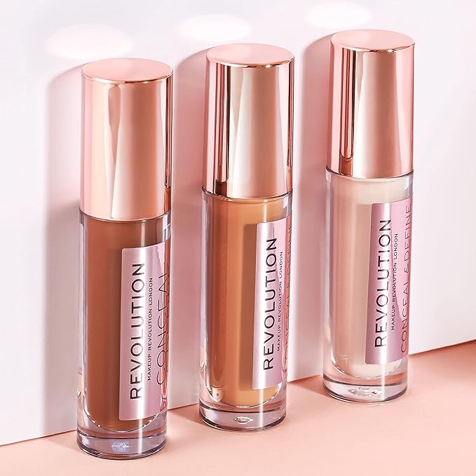 Makeup Revolution Conceal and Define Concealer, Full Coverage 0.7 Fl Oz