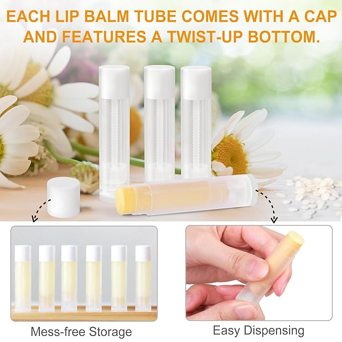 LotFancy Lip Balm tubes Empty, 60PCS