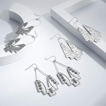 Zealmer Gold Geometric Earrings Statement Vintage