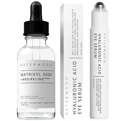 Asterwood Matrixyl 3000 with Argireline Serum 1 oz + Hyaluronic Acid Eye Serum