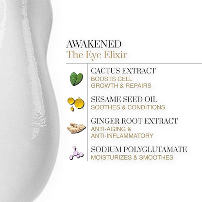 Eye Cream-AWAKEN The Isotonic Eye Elixir, Daily Anti-Aging, Hydrate, Brighten, Lift, Renew with RIT-5™ Complex for Wrinkle-Free, Youthful Eyes, Rollerball Wand Optimizing Absorption, 0.5 oz