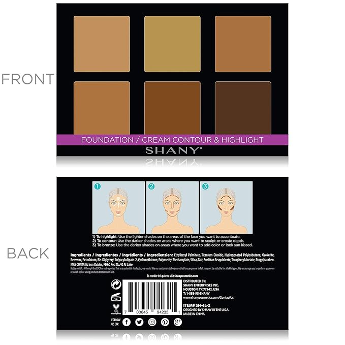 SHANY Foundation Cream Contour & Highlight Makeup Palette