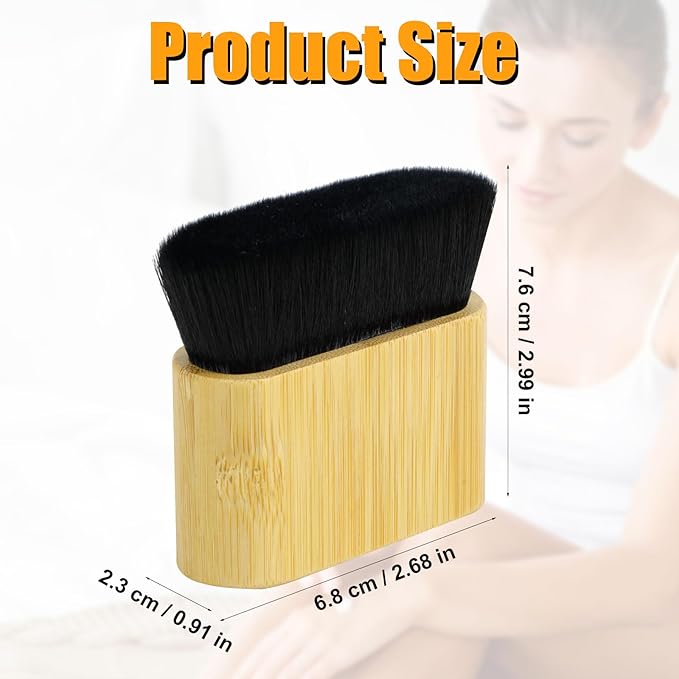 2pcs Self Tanner Brush, Sunscreen Tanning Brush for Self Tan Flat & Curved Head Brush for Body Instant Makeup Buffing Brush, Foundation Brush Applicator for Blending Liquid Foundation Body Face