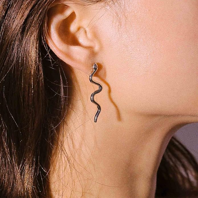 Vintage Snake Dangle Earrings Punk Snake