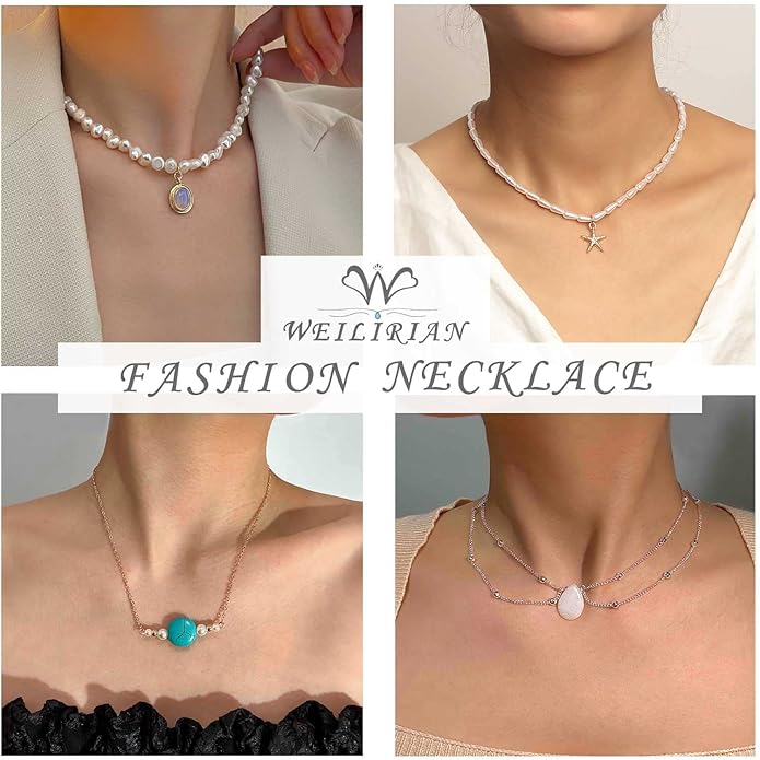 Layered Teardrop Pendant Necklace Teardrop Natural Stone Necklace