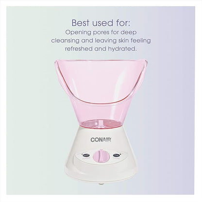 True Glow by Conair Gentle Mist Moisturizing Facial Steamer with Cleansing Brush