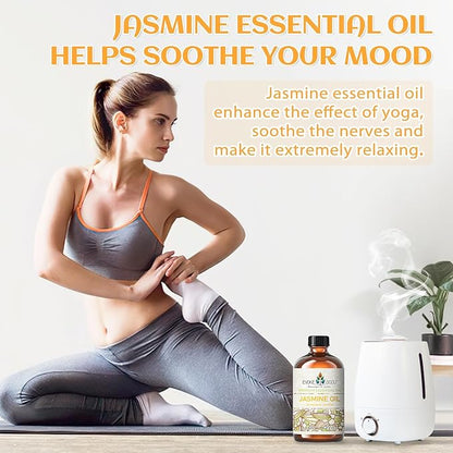 EVOKE OCCU Jasmine Essential Oil for Cleaning, Air Freshening, Relaxing, Add to Spray and Diffuser - 4 Fl Oz