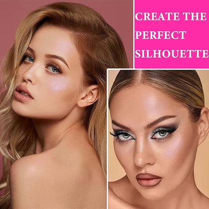 Cream Contour Sticks,Smooth Shimmer Highlighter Makeup Stick,Lightweight Multi for Women(#01)