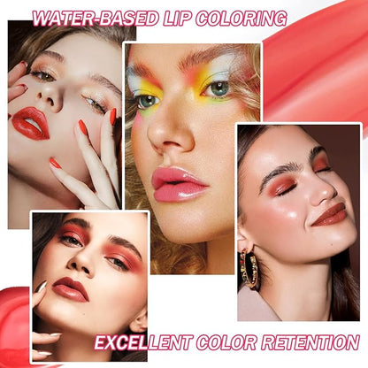 Lip Gloss Set,Moisturizing Lip Stain Plumping Lip Tinted Gloss