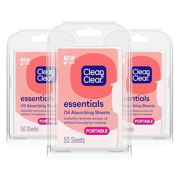 Clean & Clear Oil Absorbing Facial Sheets, Portable