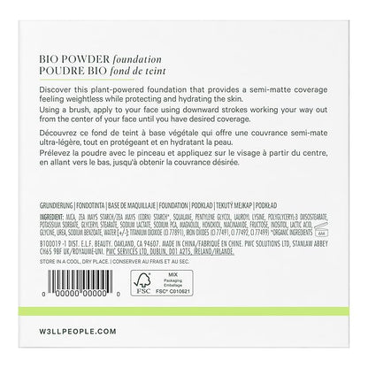 Well People Bio Powder Foundation, Lightweight & Hydrating Cruelty-free, 1C