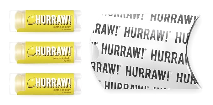 Hurraw! Lemon Lip Balm, 3 Pack: Palm