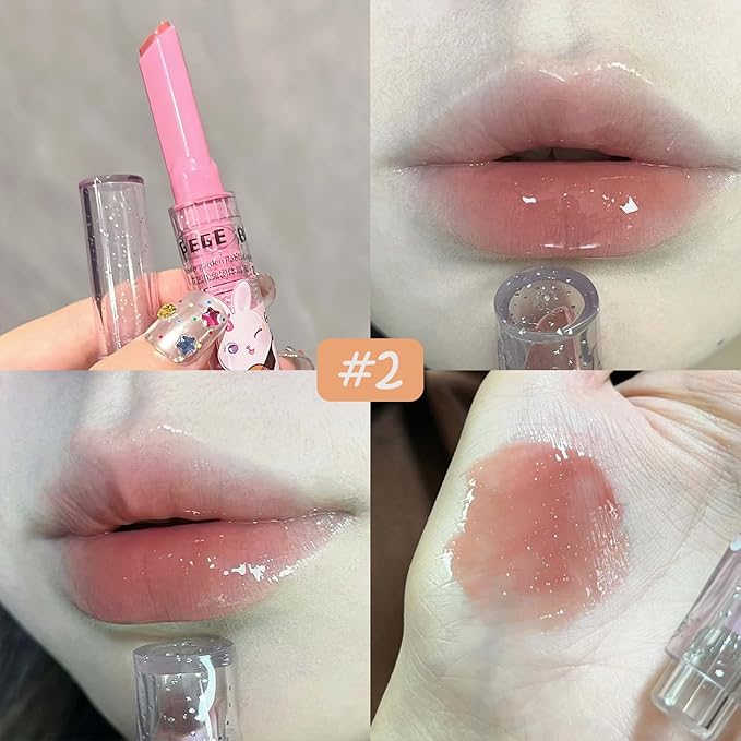 3 Colors Jelly Lipstick, Tinted Lip Gloss Heart Gloss