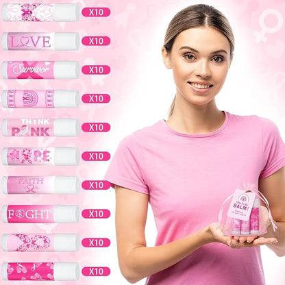 100 Set Pink Ribbon Breast Cancer Campaigns