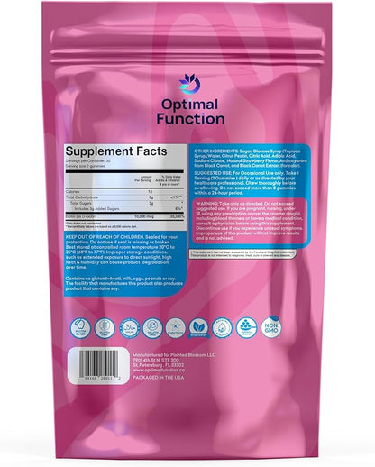 Optimal Biotin – Hair, Skin & Nails, Extra Strength (10,000 mcg). 60 Natural Gummies