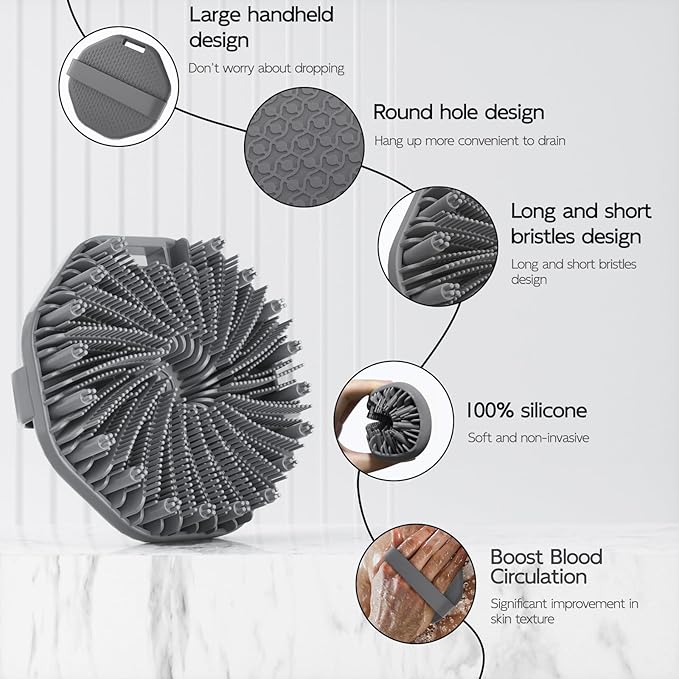 Silicone body scrubber, exfoliating body