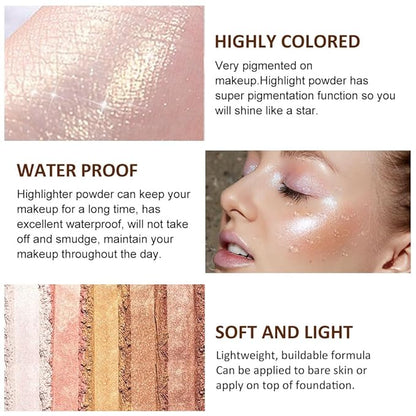 6 Colors Face Highlighter Makeup Palette iluminadores de