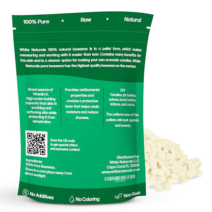 White Beeswax Pellets 1 lb (16 Candles