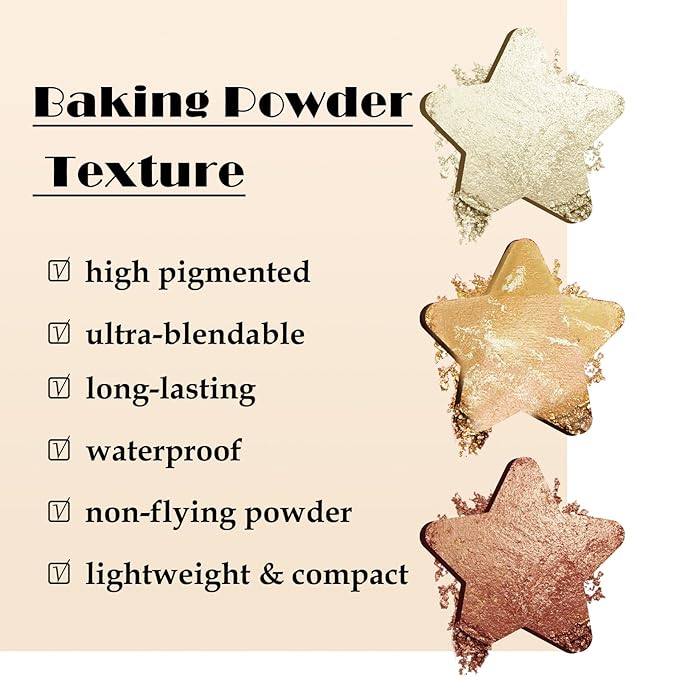 Boobeen 3 Colors Baked Shimmer Highlight & Blush