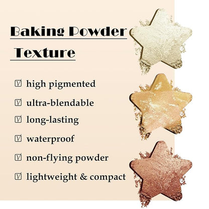 Boobeen 3 Colors Baked Shimmer Highlight & Blush