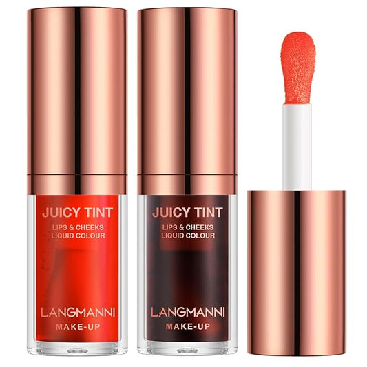 LANGMANNI Lip Stain Set,Liquid Lip Tint Kit With LANGMANNI