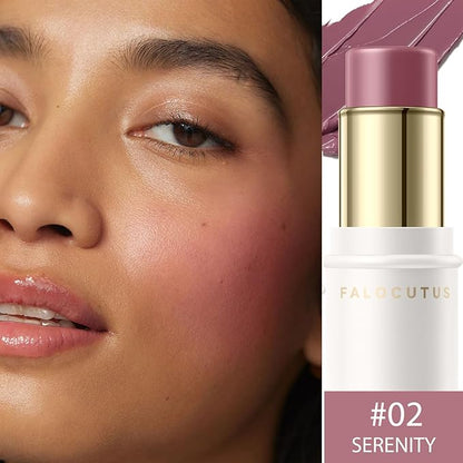 2Pcs Cream Blush Makeup Stick,Monochromatic Multi-Stick Face Blush