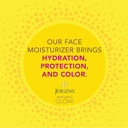 Jergens Natural Glow Self Tanner Face Moisturizer, SPF 20 Facial Sunscreen & Natural Glow Self Tanner Lotion, Daily Sunless Fake Tanning, Medium to Deep Skin Tone