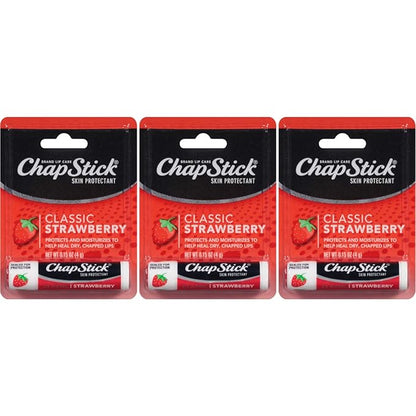 Chapstick Lip Balm-Classic Strawberry 3 Pack