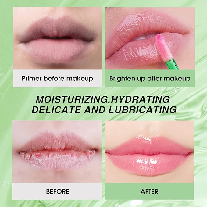 Lip Balm, 3PCS Aloe Vera Long Lasting Nutritious Lip Oil, Color Changing Tinted Lip Balm Set, Natural Plumping Hydrating, Easy Brush Application, Cute Portable Design, Unisex