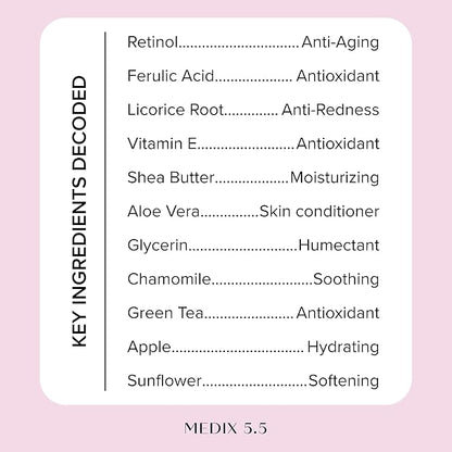 MEDIX Fragrance Free Retinol Body Lotion Crepey Skin Care Treatment | Firming Body & Face Moisturizer | Anti Aging Retinol Cream For Face Targets Look Of Crepe Skin & Wrinkles, 15 Fl Oz