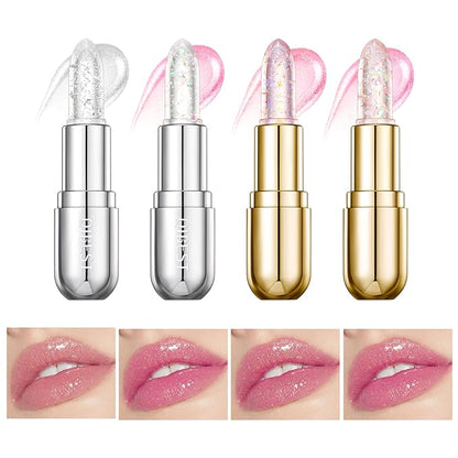 Glitter Jelly Lipstick, Glimmer Balm Color Changing Lipstick, Glitter