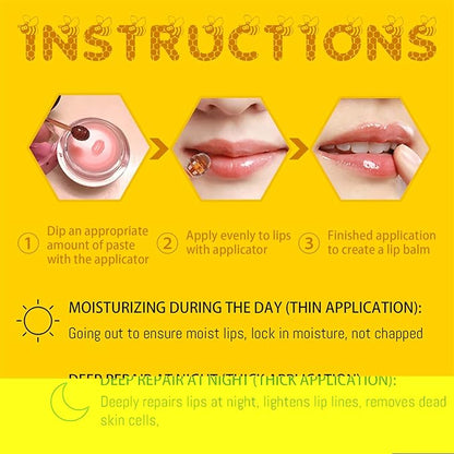 4PCS Lip Balm Honey Pot, Honey Sleeping