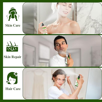 Aloe Vera Spray from Freshly Cut Pure Aloe, Aloe Vera Spray for Skin& Hair, Aloe Vera Spray for Sunburn Relief, 6.93oz, Absorbs Rapidly, Infused wirh Cucumber Essence